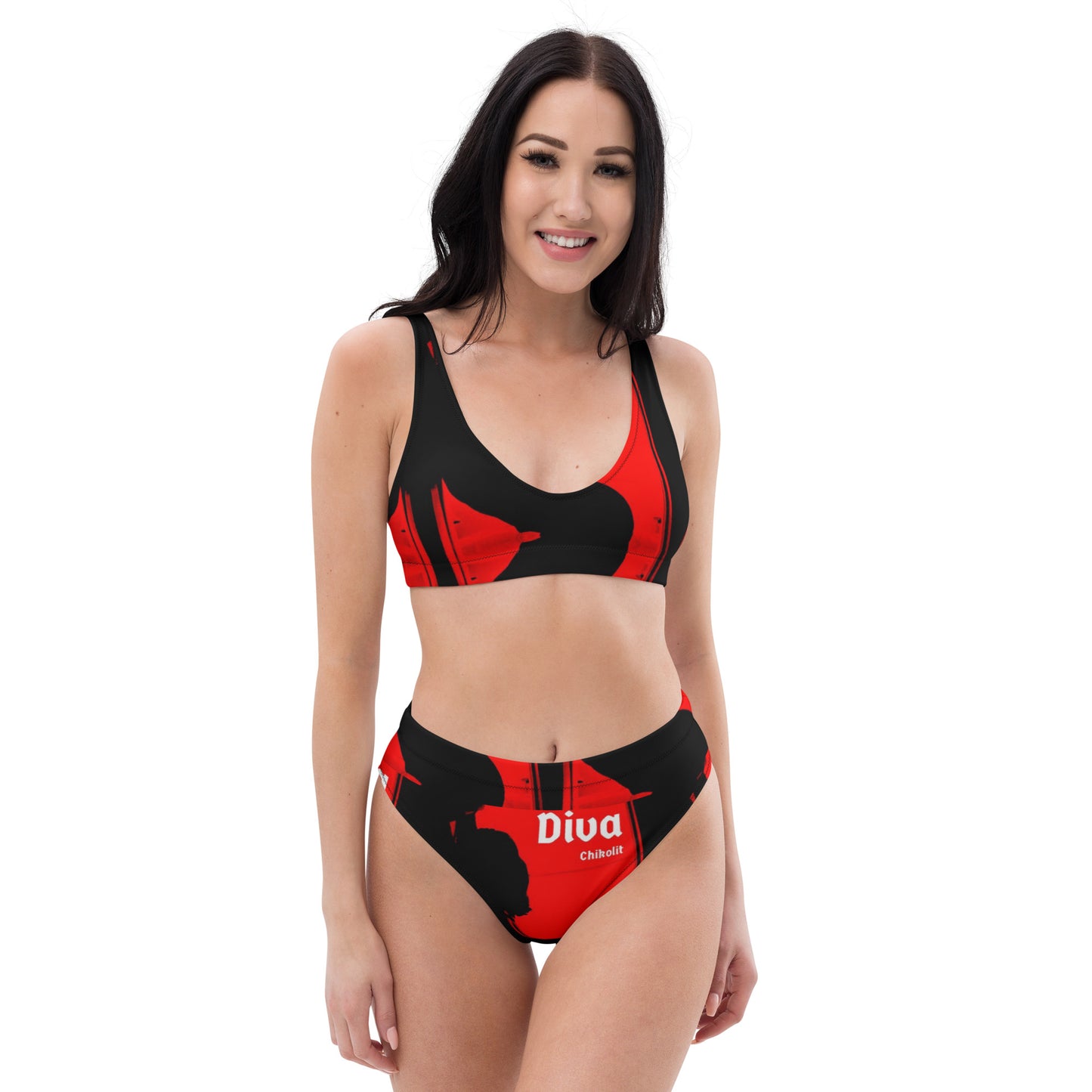 CHIKOLIT'S DIVA ART Recycled high-waisted bikini