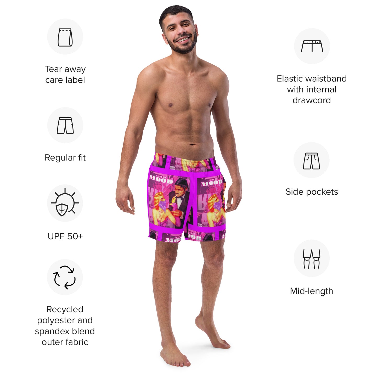 Chikolit's MOOD COVER ART Men's swim trunks