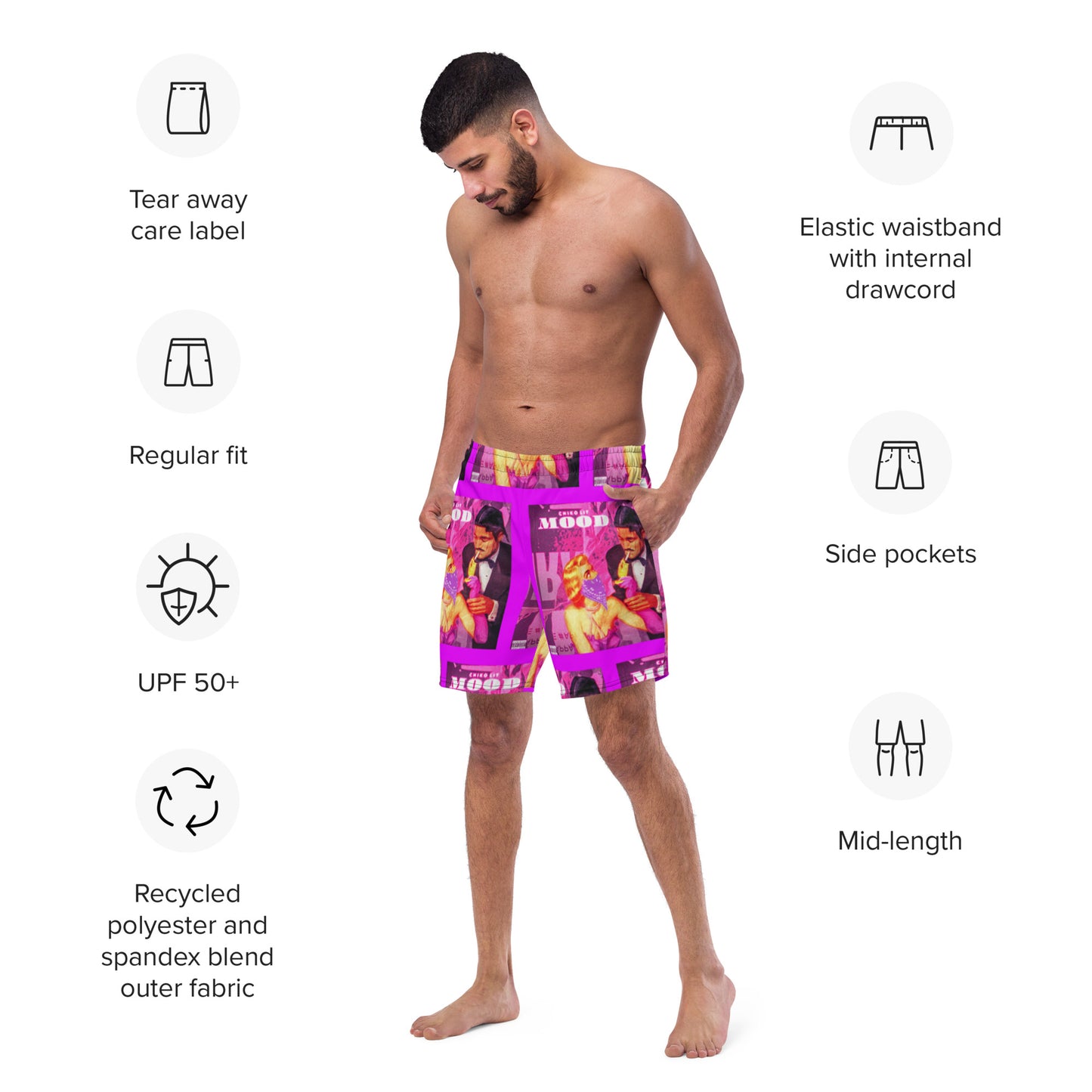 Chikolit's MOOD COVER ART Men's swim trunks