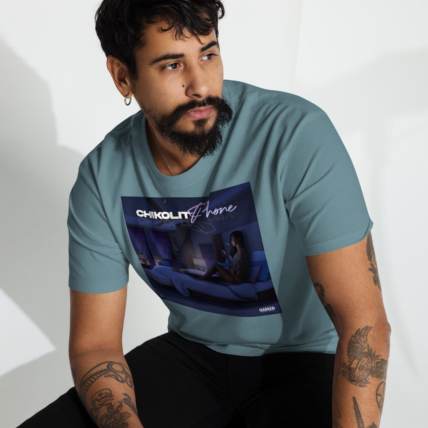 CHIKOLIT'S PHONE COVER ART Men’s premium heavyweight tee