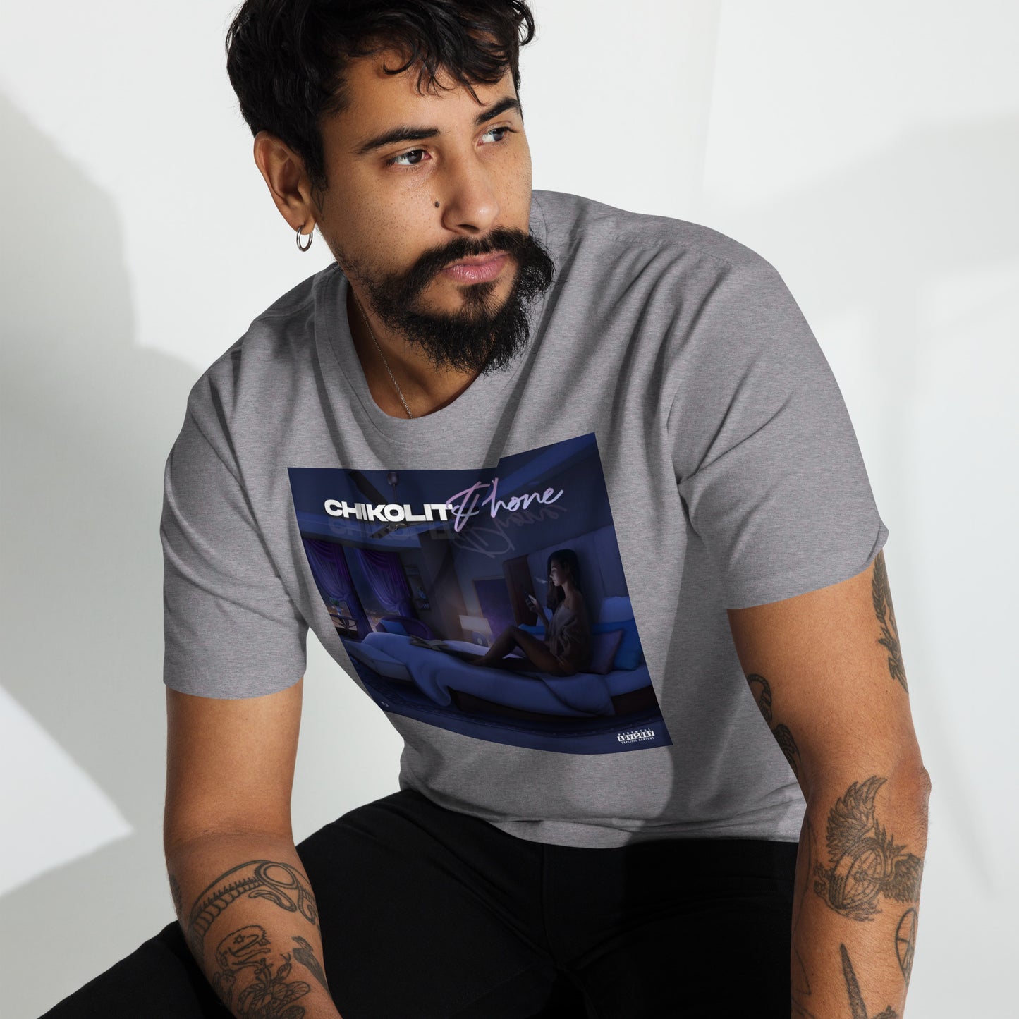 CHIKOLIT'S PHONE COVER ART Men’s premium heavyweight tee