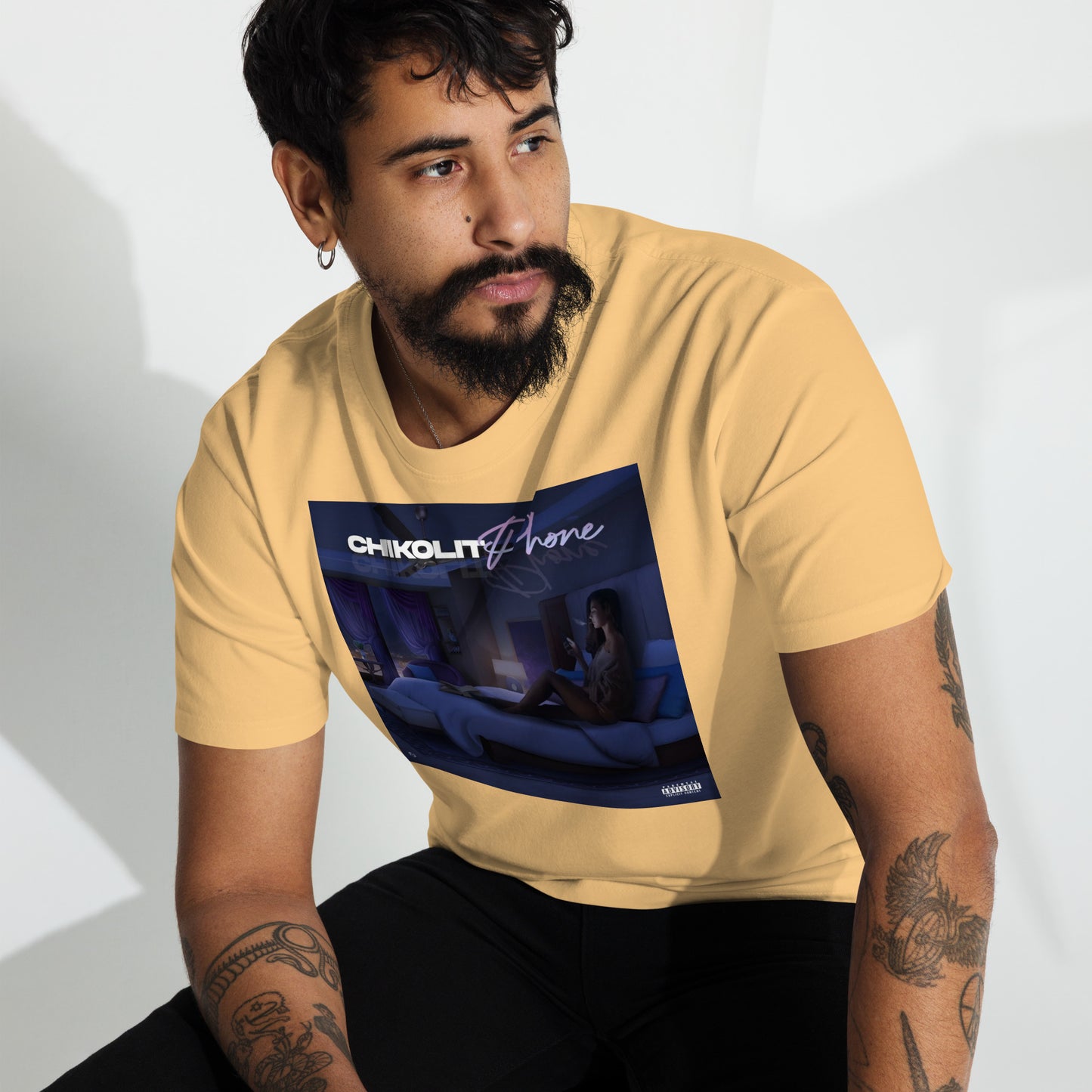 CHIKOLIT'S PHONE COVER ART Men’s premium heavyweight tee