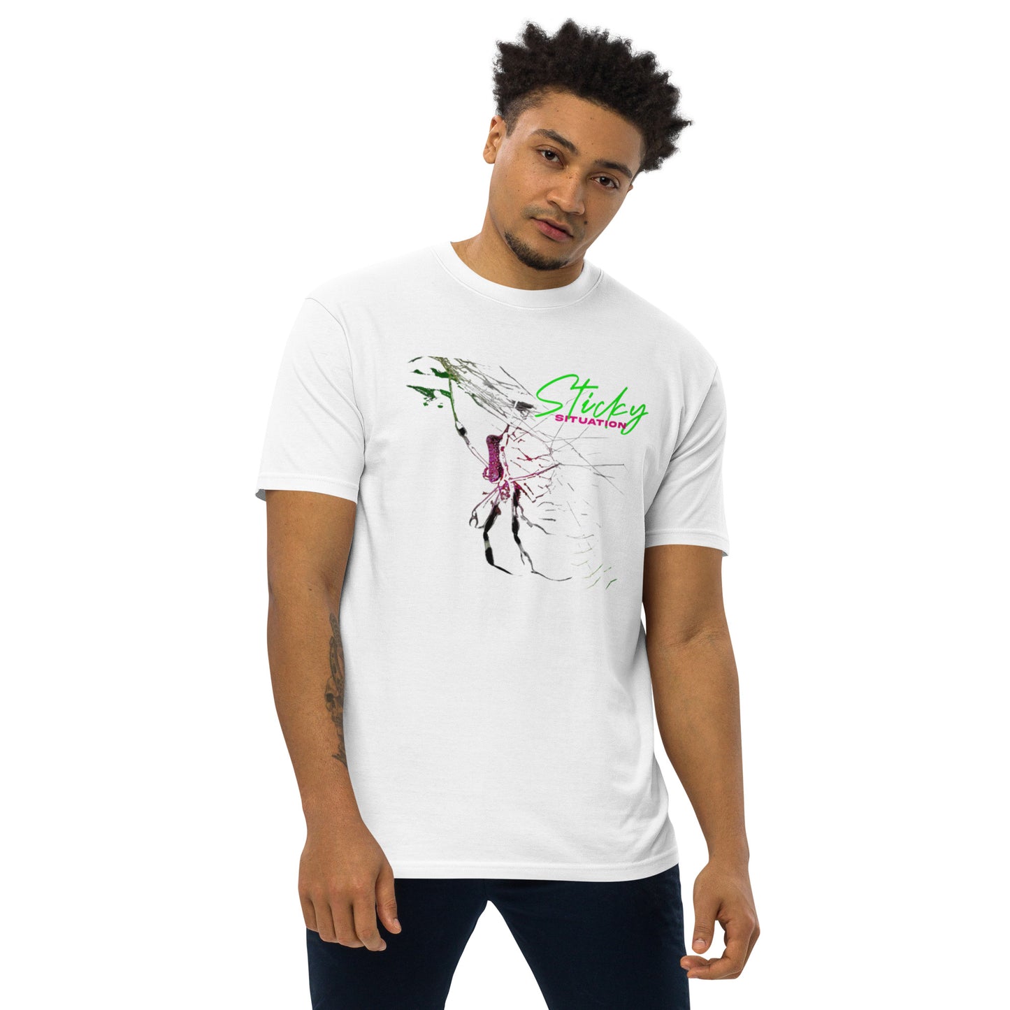 CHIKOLIT’s Sticky Situation Art Men’s premium heavyweight tee