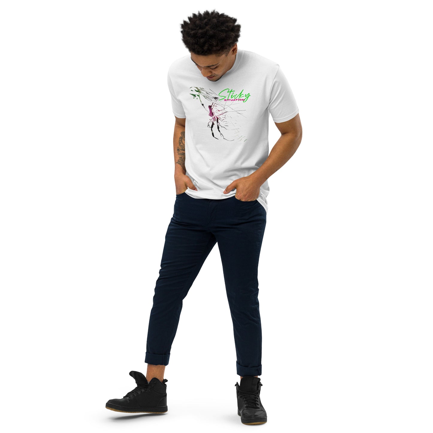 CHIKOLIT’s Sticky Situation Art Men’s premium heavyweight tee