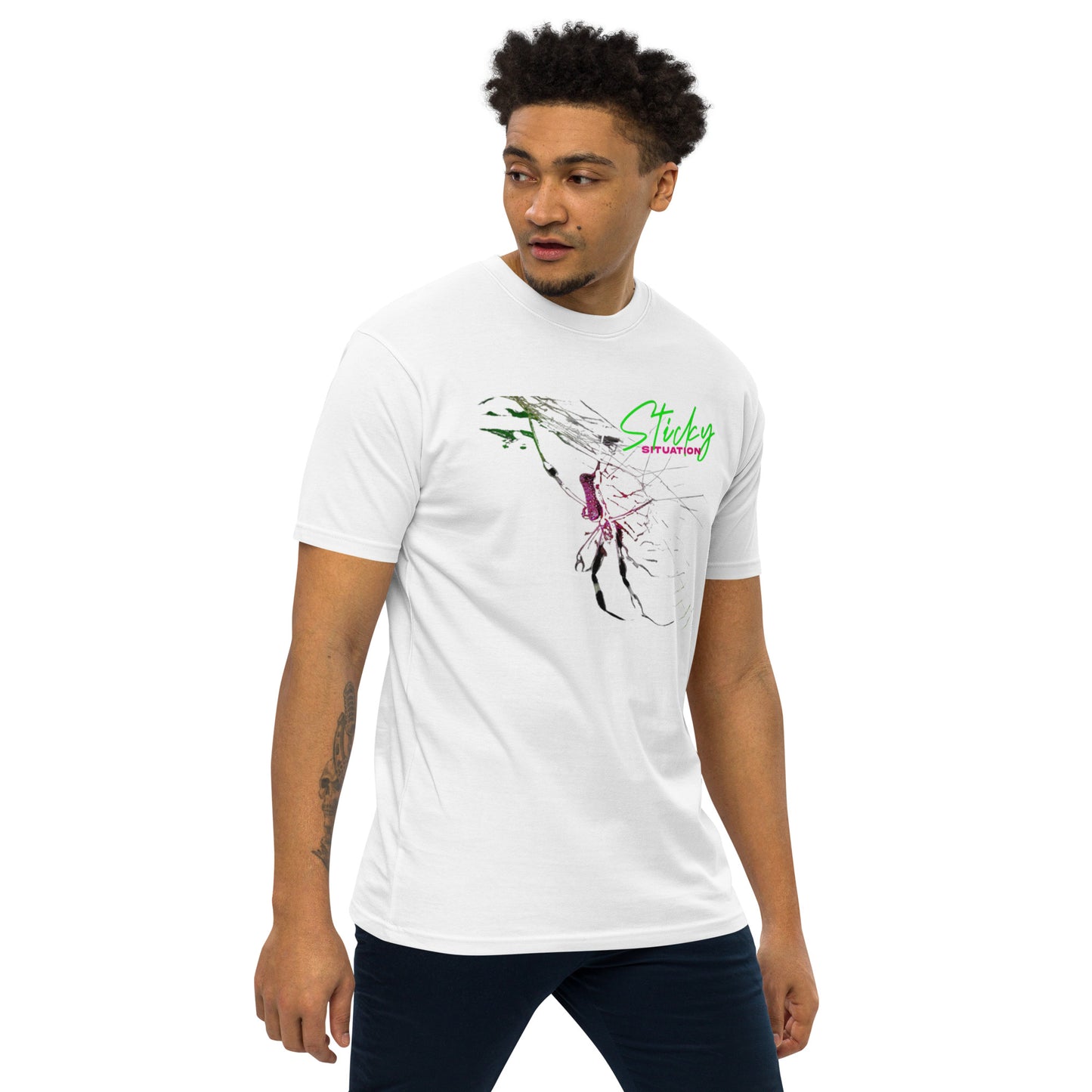 CHIKOLIT’s Sticky Situation Art Men’s premium heavyweight tee